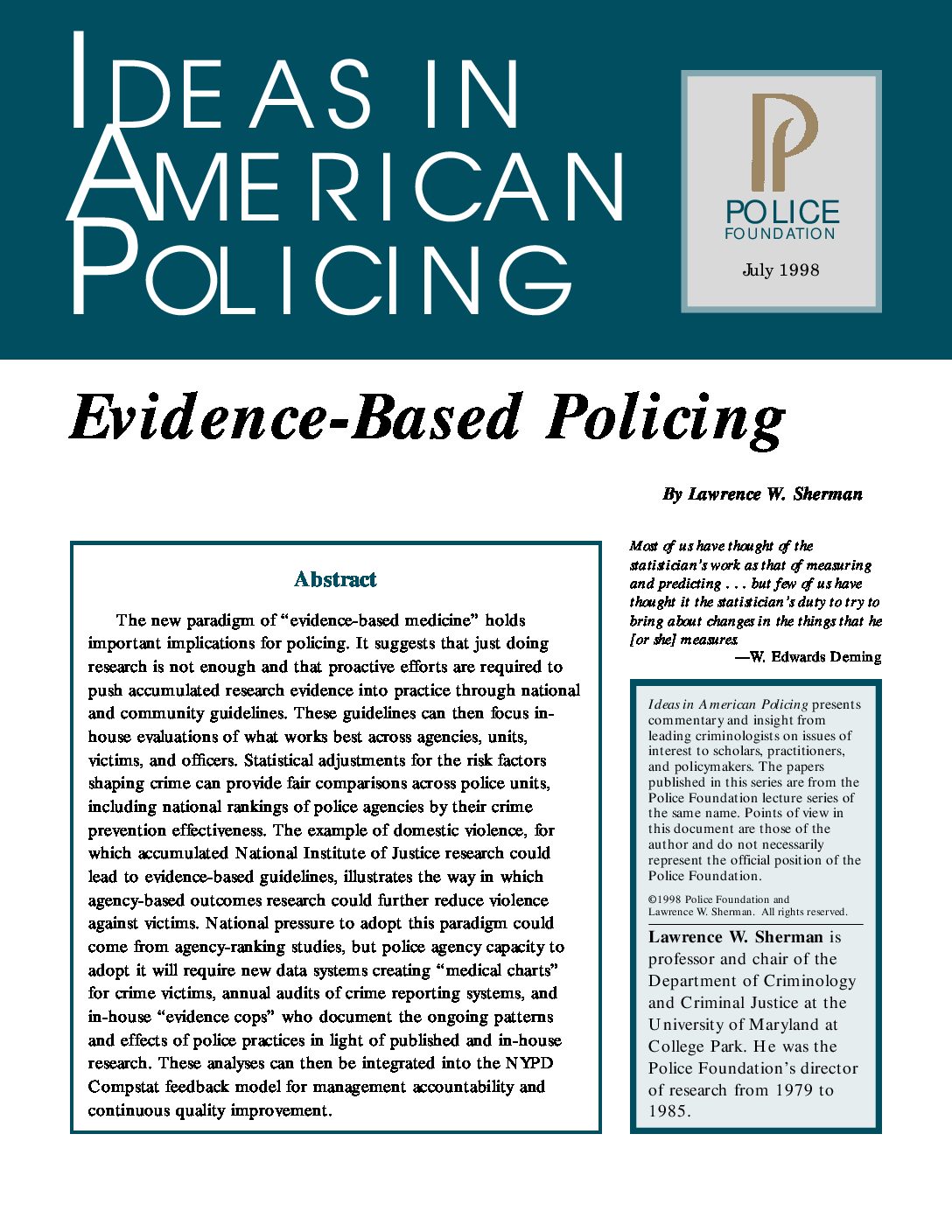 Evidence-based policing IAP