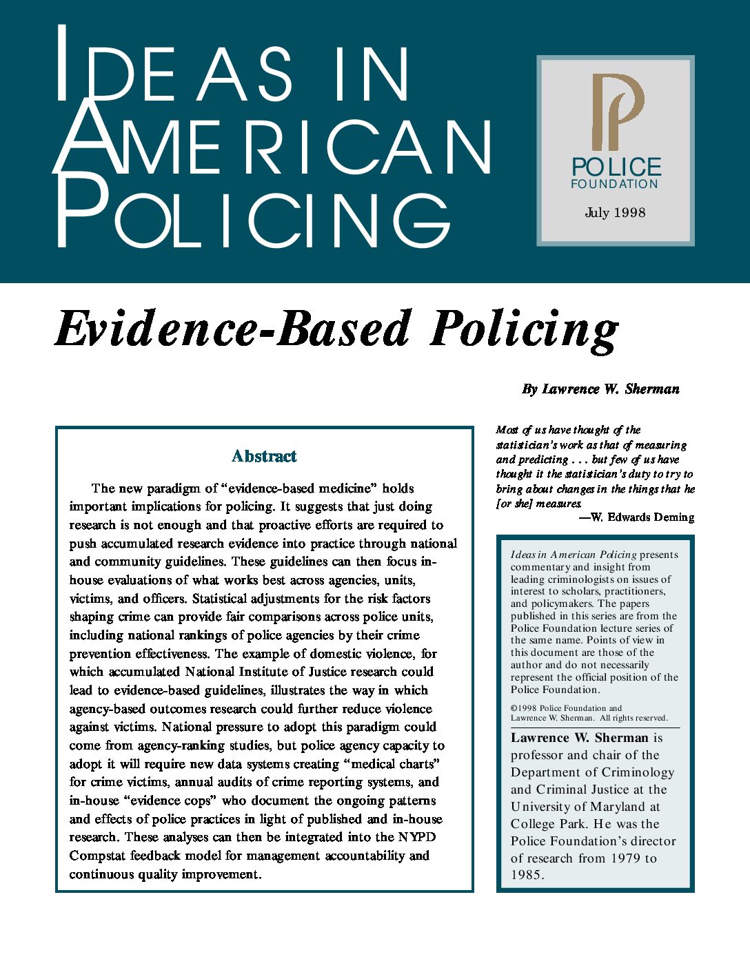 evidence based policing case study