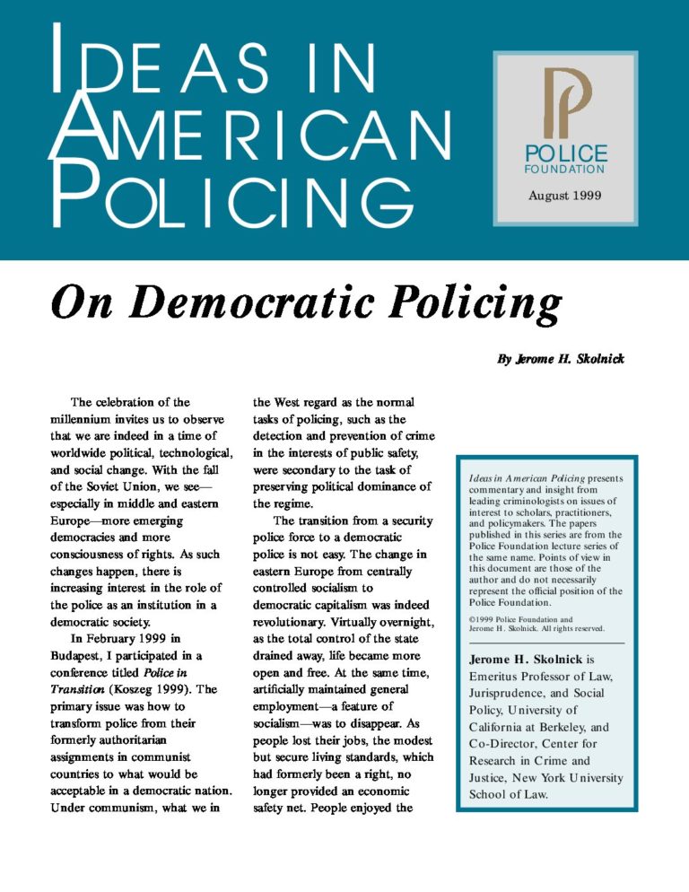 On Democratic Policing National Policing Institute