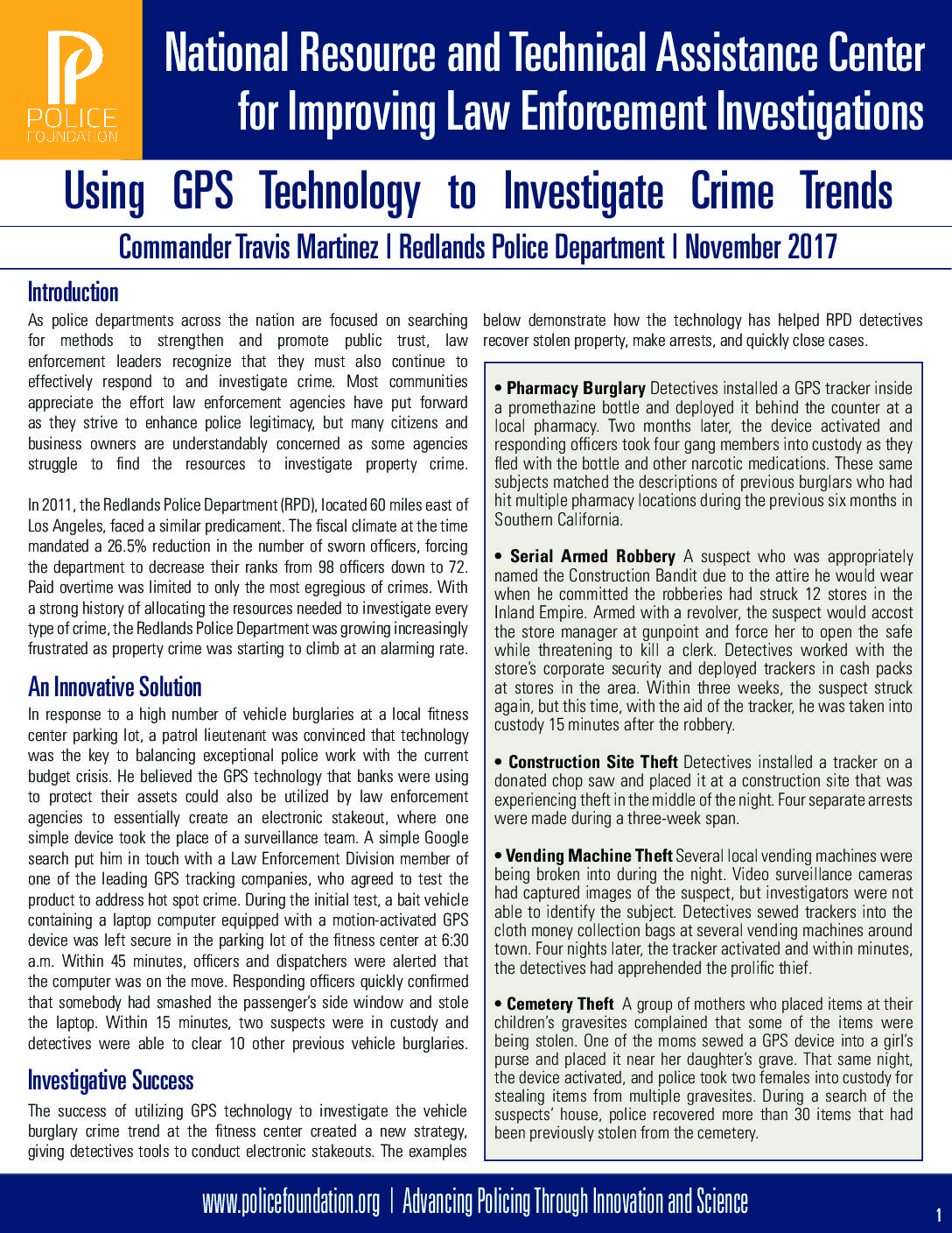 GPS Technology in Investigations Brief