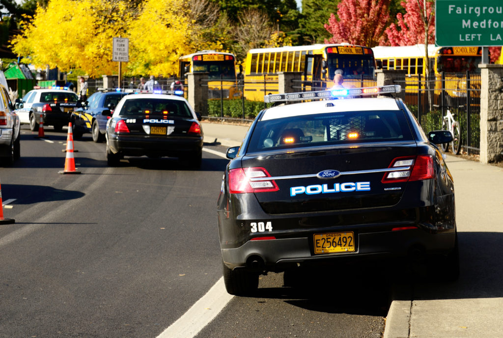 Police car at school