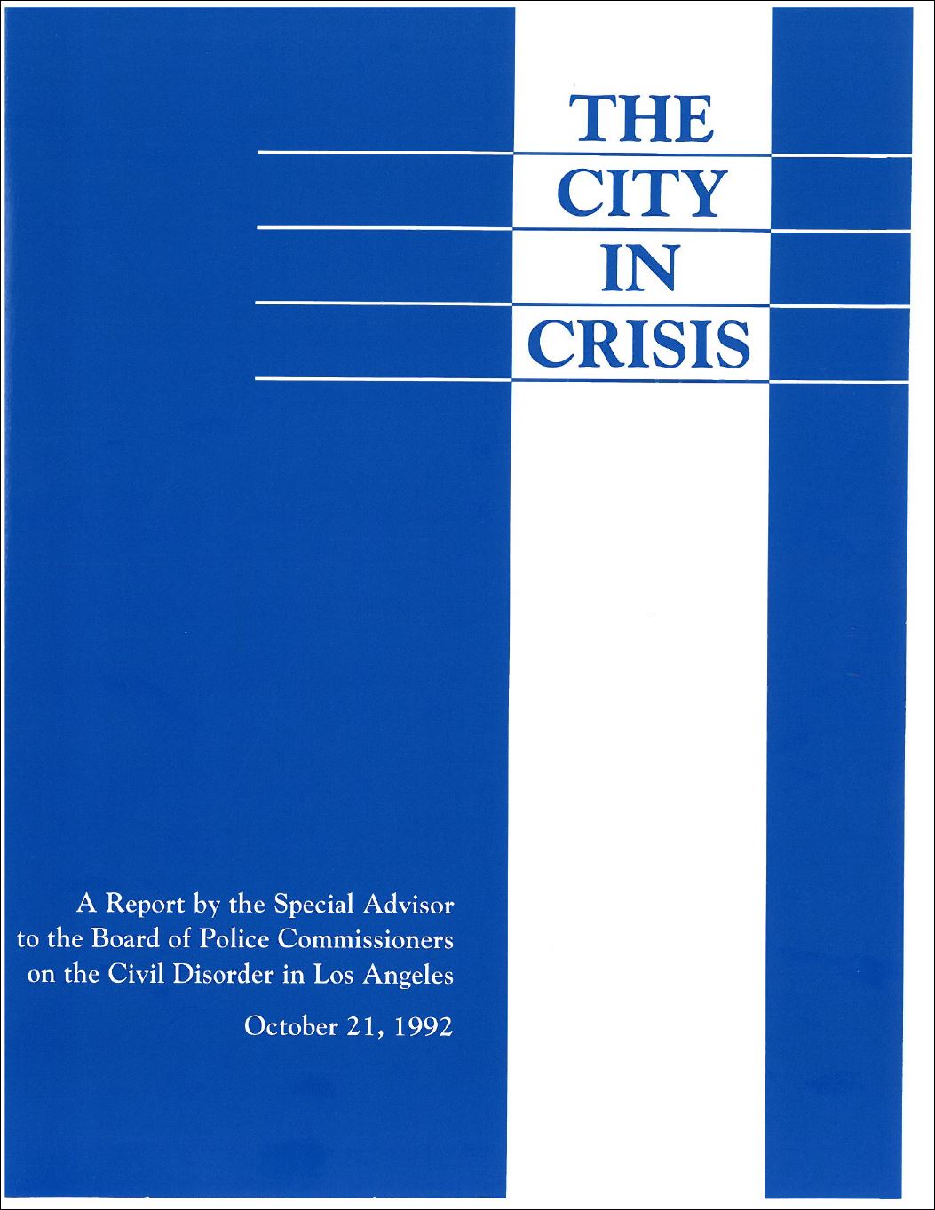 City in Crisis report cover