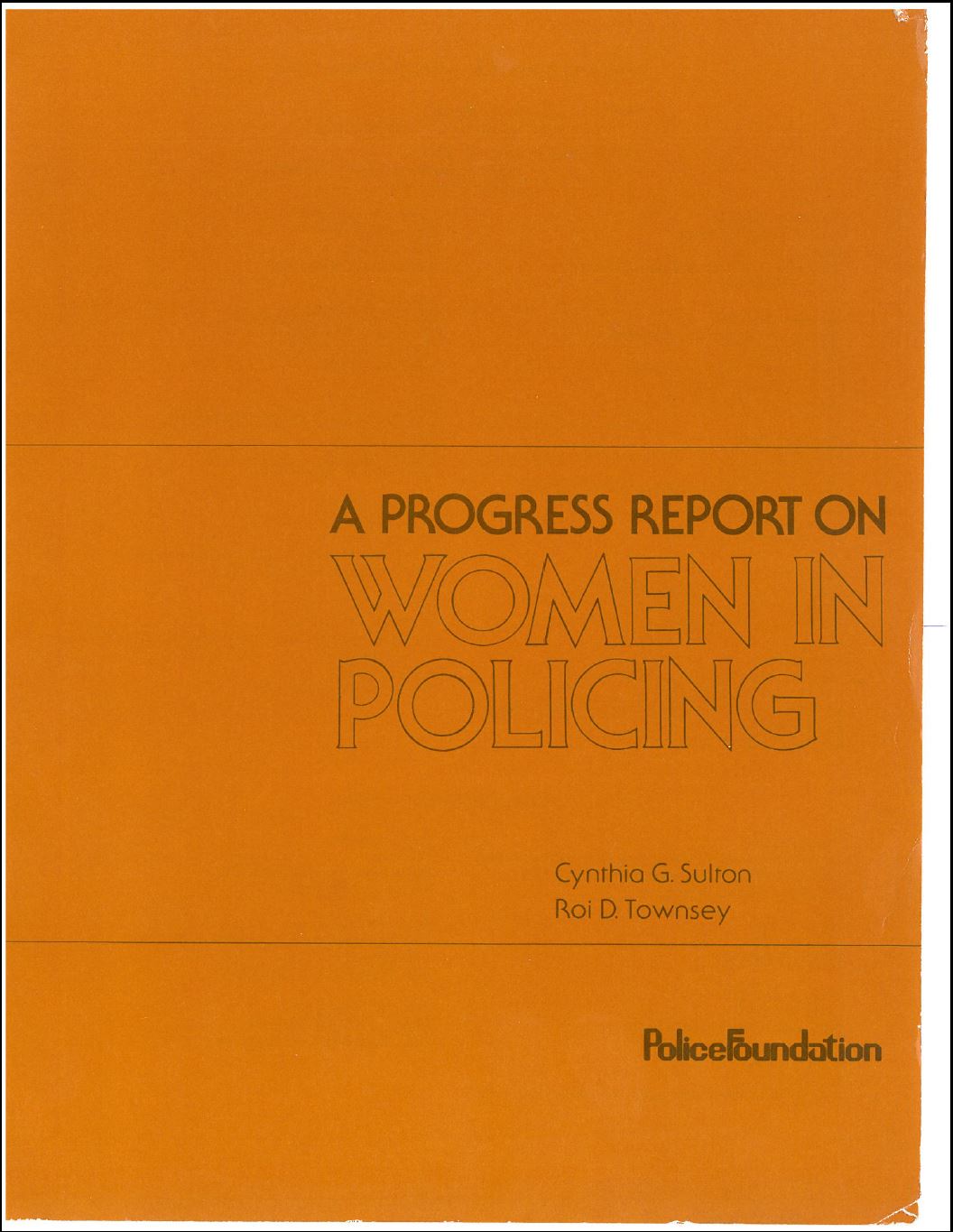 Progress report on women in policing cover