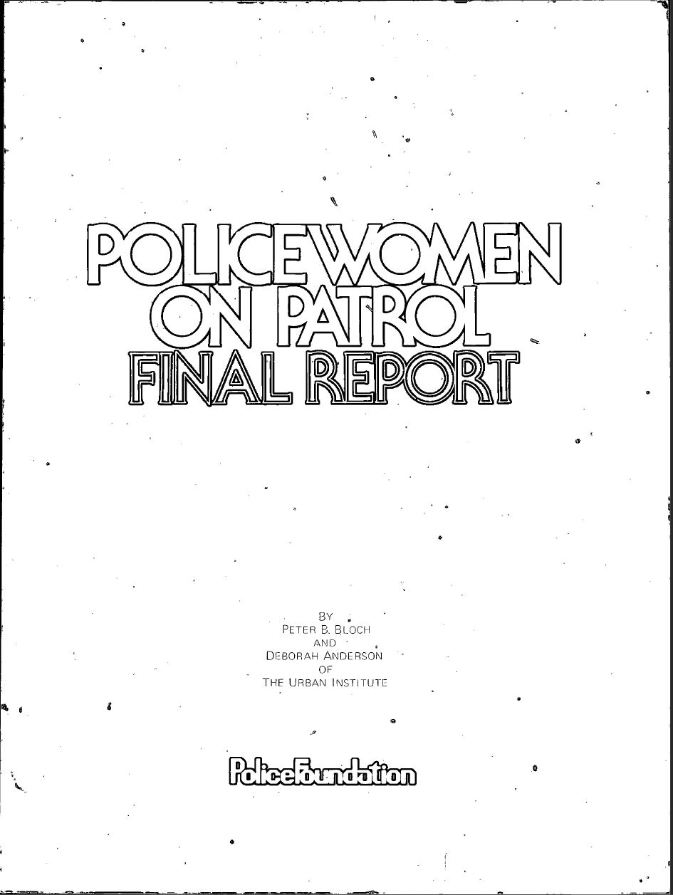 Policewomen on patrol-final report cover