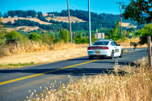 Patrol vehicle in rural county