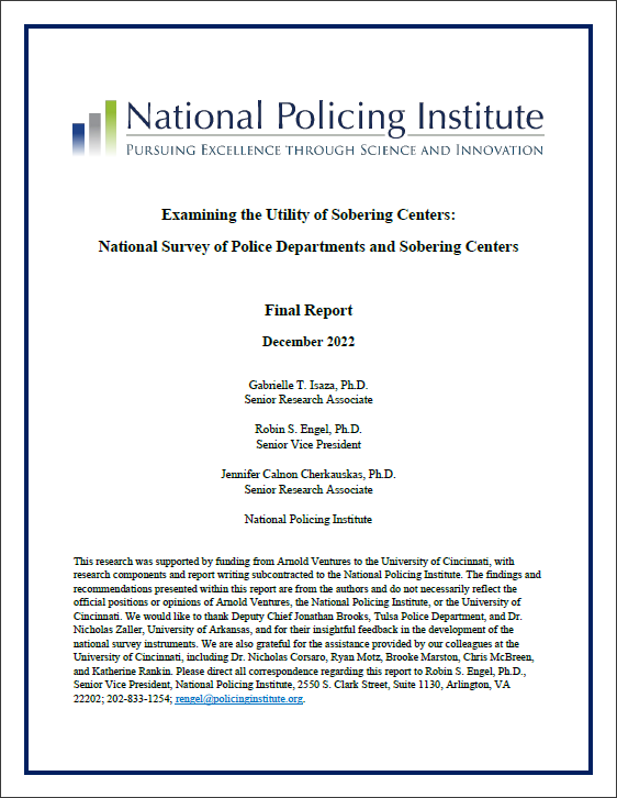 Examining utility of sobering centers report cover