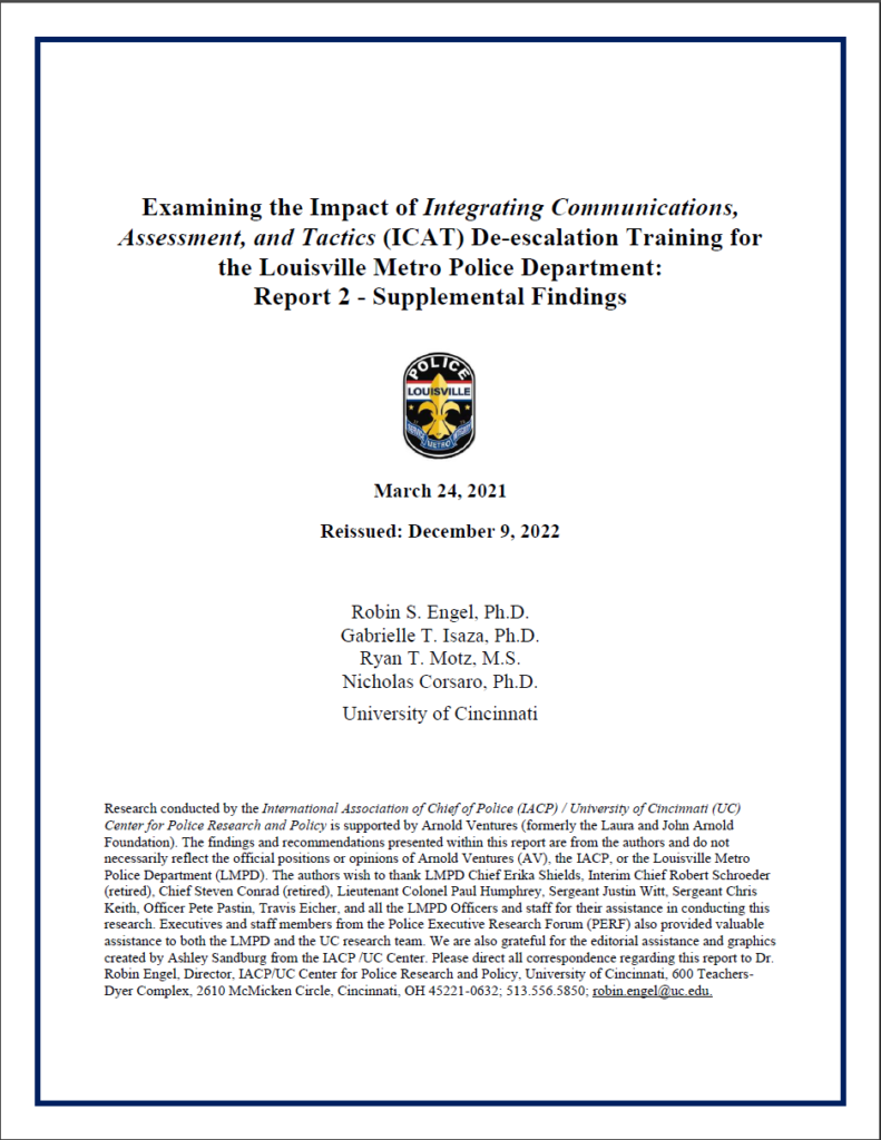 LMPD ICAT Evaluation-Supplemental findings report cover