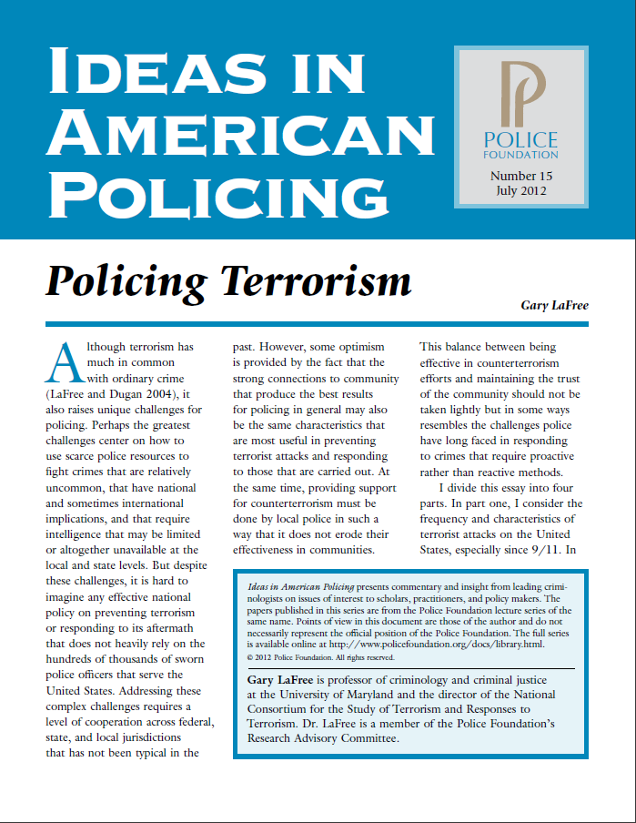 Policing terrorism cover