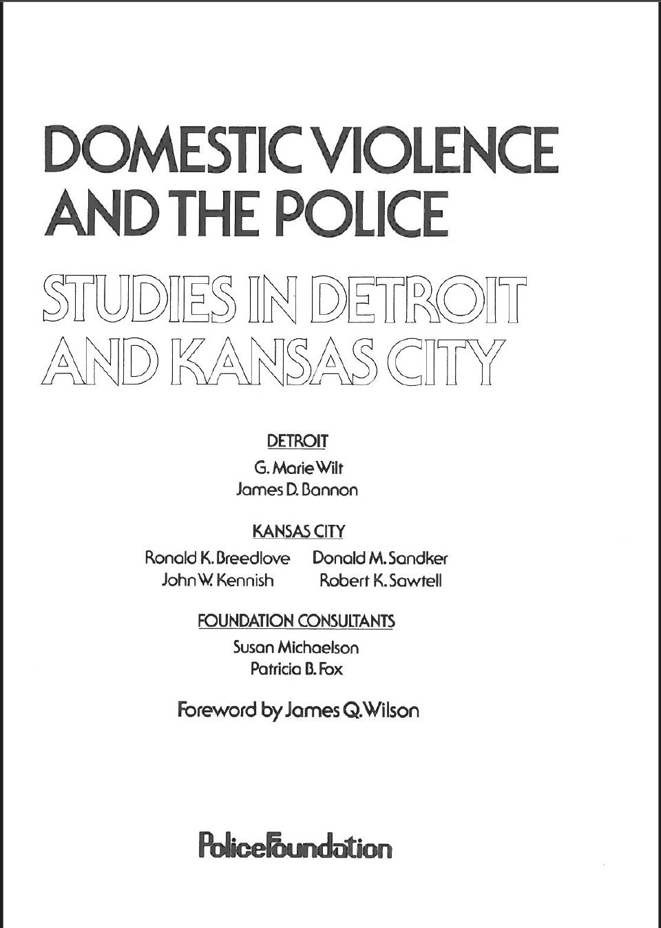 Domestic violence and the police-cover