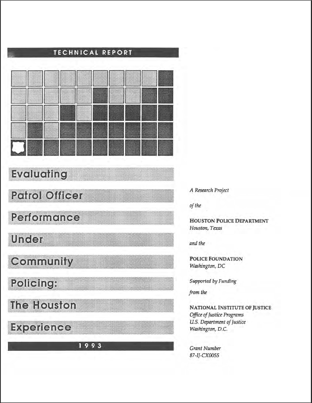 Evaluating Officer Performance under community policing-houston-cover