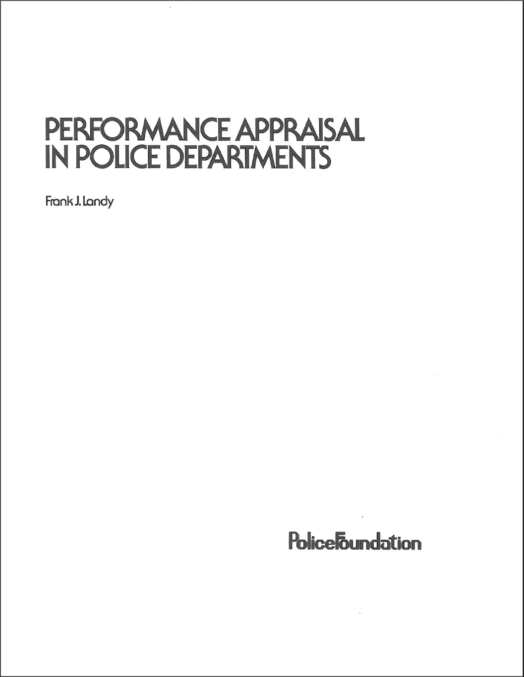 Performance appraisal in police departments-cover