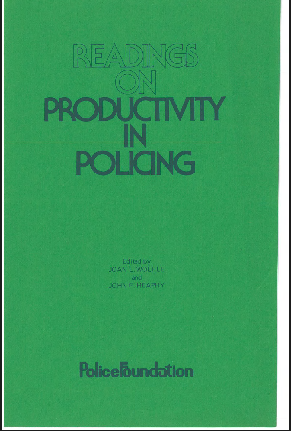 Readings on police productivity-cover