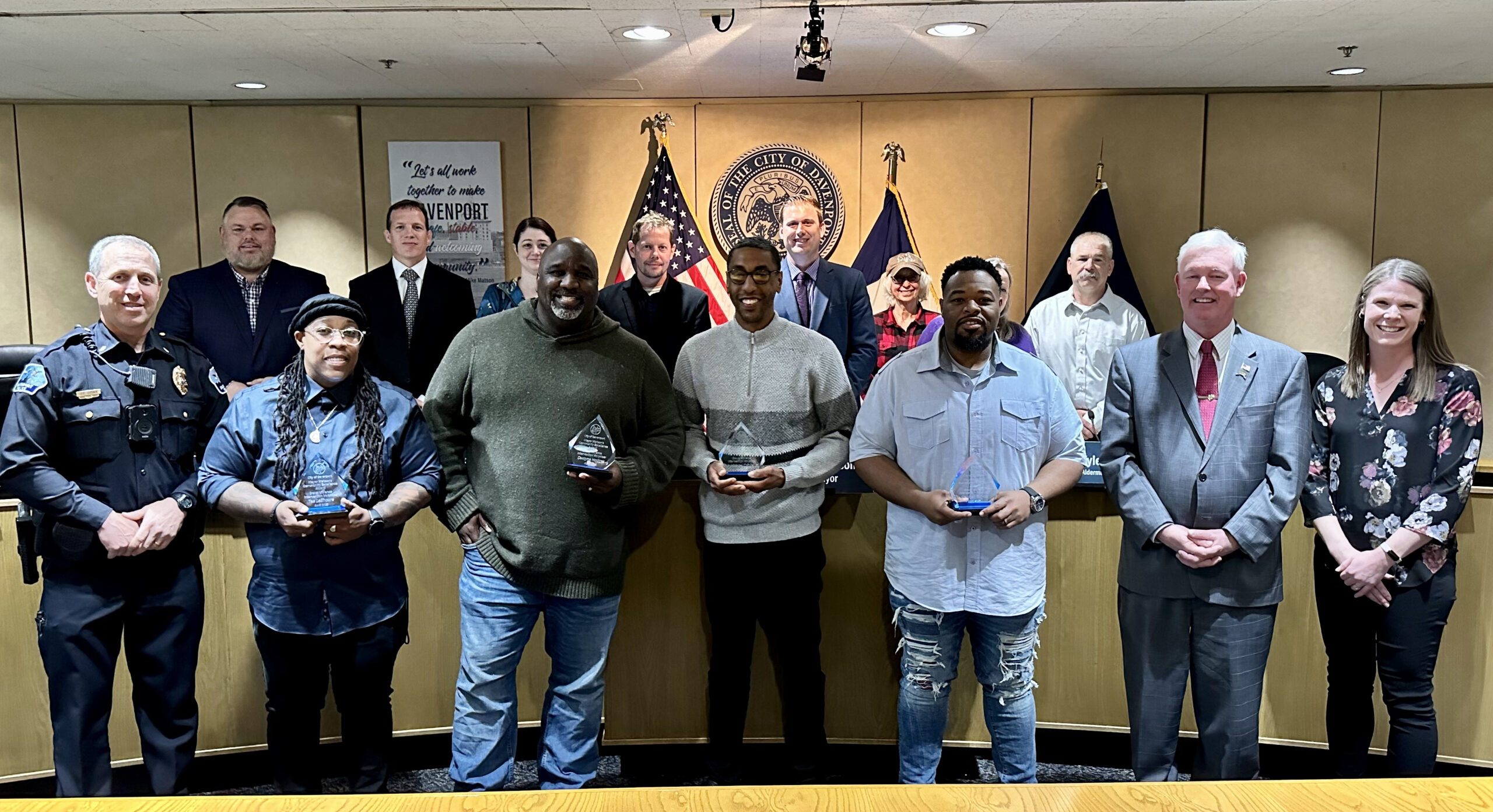 In April 2023, the Davenport City Council recognized GVI community volunteers with the Mayor's Award for Excellence for their involvement in implementing GVI in Davenport. 
